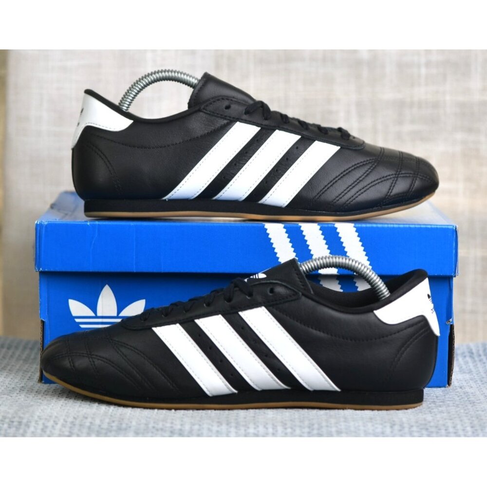 adidas Taekwondo Black and White Low-Profile Athletic Sneakers